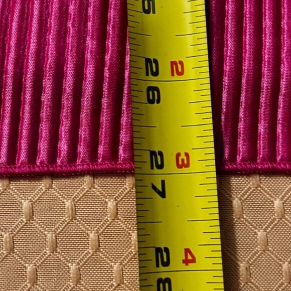 Jessica Simpson Hot Pink Blouse Button Down Top Stretchy Pleats Flowy Festive LG - Picture 7 of 8